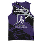 Fremantle Football Club Basketball Jersey Dockers Muscular Mascot Graphic - Abstract Paint Splatter Art