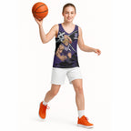 Fremantle Football Club Basketball Jersey Dockers Muscular Mascot Graphic - Abstract Paint Splatter Art