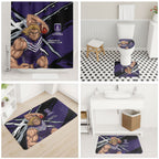 Fremantle Football Club Bathroom Set Dockers Muscular Mascot Graphic - Abstract Paint Splatter Art
