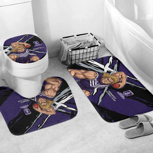 Fremantle Football Club Bathroom Set Dockers Muscular Mascot Graphic - Abstract Paint Splatter Art