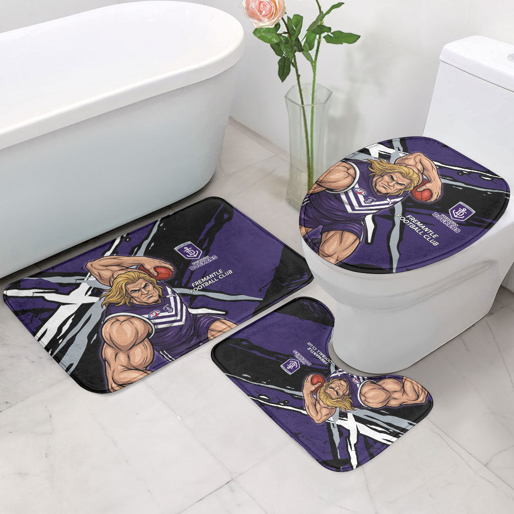 Fremantle Football Club Bathroom Set Dockers Muscular Mascot Graphic - Abstract Paint Splatter Art