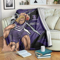 Fremantle Football Club Blanket Dockers Muscular Mascot Graphic - Abstract Paint Splatter Art