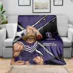 Fremantle Football Club Blanket Dockers Muscular Mascot Graphic - Abstract Paint Splatter Art