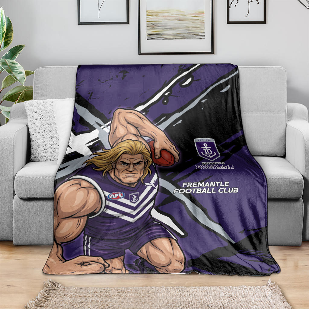 Fremantle Football Club Blanket Dockers Muscular Mascot Graphic - Abstract Paint Splatter Art