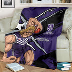 Fremantle Football Club Blanket Dockers Muscular Mascot Graphic - Abstract Paint Splatter Art