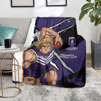 Fremantle Football Club Blanket Dockers Muscular Mascot Graphic - Abstract Paint Splatter Art