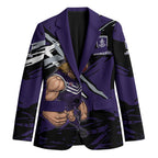 Fremantle Football Club Blazer Dockers Muscular Mascot Graphic - Abstract Paint Splatter Art