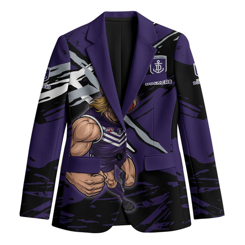 Fremantle Football Club Blazer Dockers Muscular Mascot Graphic - Abstract Paint Splatter Art