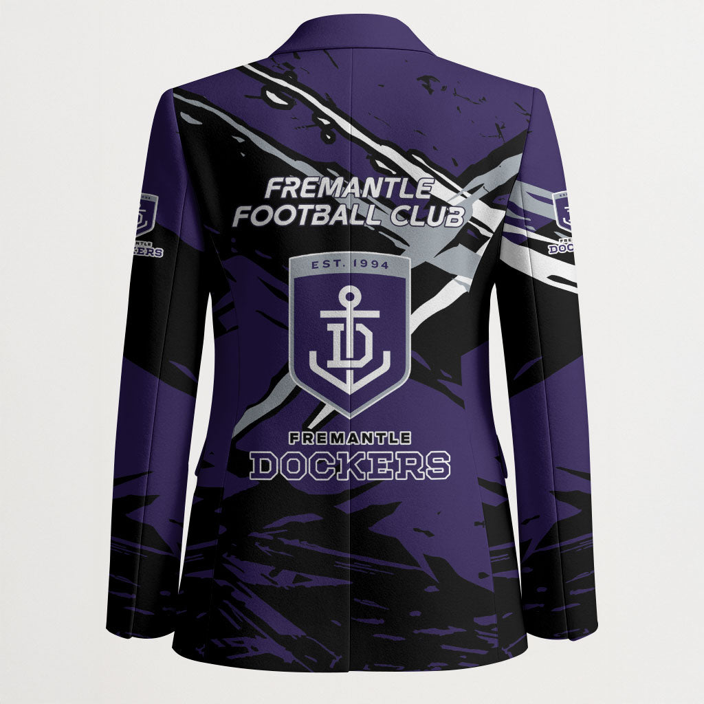 Fremantle Football Club Blazer Dockers Muscular Mascot Graphic - Abstract Paint Splatter Art
