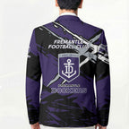 Fremantle Football Club Blazer Dockers Muscular Mascot Graphic - Abstract Paint Splatter Art