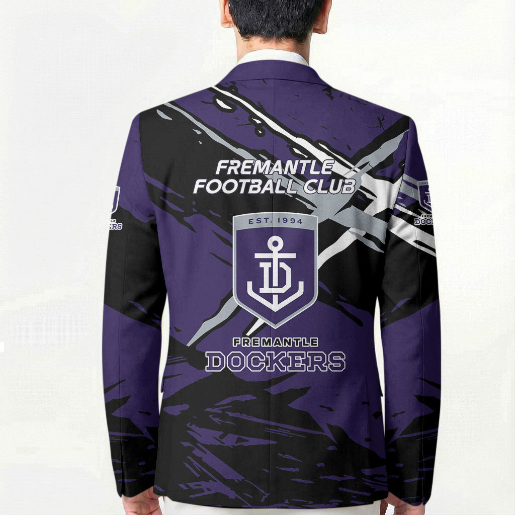 Fremantle Football Club Blazer Dockers Muscular Mascot Graphic - Abstract Paint Splatter Art