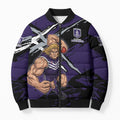Fremantle Football Club Bomber Puffer Jacket Dockers Muscular Mascot Graphic - Abstract Paint Splatter Art