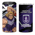 Fremantle Football Club 4 in 1 Can Cooler Tumbler Dockers Muscular Mascot Graphic - Abstract Paint Splatter Art
