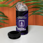 Fremantle Football Club 4 in 1 Can Cooler Tumbler Dockers Muscular Mascot Graphic - Abstract Paint Splatter Art