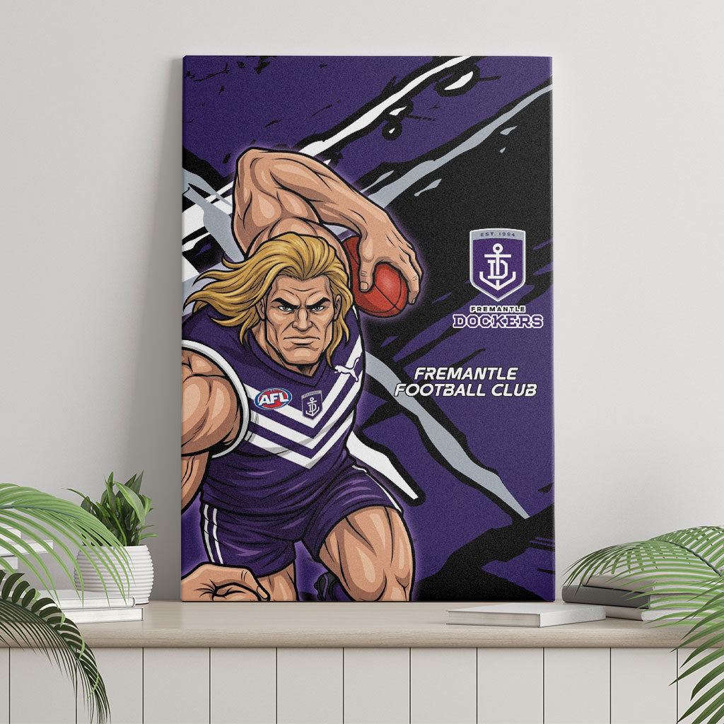 Fremantle Football Club Canvas Wall Art Dockers Muscular Mascot Graphic - Abstract Paint Splatter Art