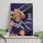Fremantle Football Club Canvas Wall Art Dockers Muscular Mascot Graphic - Abstract Paint Splatter Art