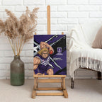 Fremantle Football Club Canvas Wall Art Dockers Muscular Mascot Graphic - Abstract Paint Splatter Art