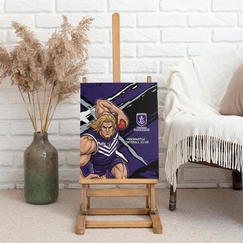 Fremantle Football Club Canvas Wall Art Dockers Muscular Mascot Graphic - Abstract Paint Splatter Art