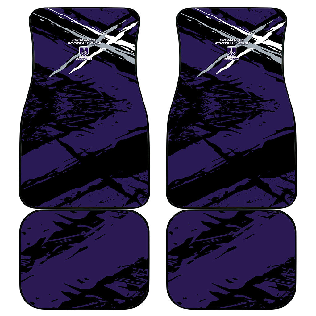 Fremantle Football Club Car Mats Dockers Muscular Mascot Graphic - Abstract Paint Splatter Art