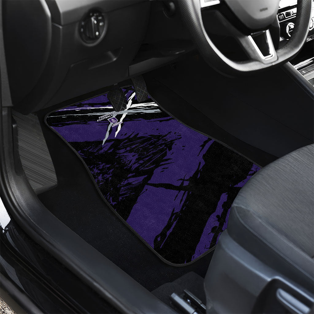 Fremantle Football Club Car Mats Dockers Muscular Mascot Graphic - Abstract Paint Splatter Art