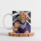 Fremantle Football Club Ceramic Mug Dockers Muscular Mascot Graphic - Abstract Paint Splatter Art