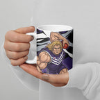 Fremantle Football Club Ceramic Mug Dockers Muscular Mascot Graphic - Abstract Paint Splatter Art