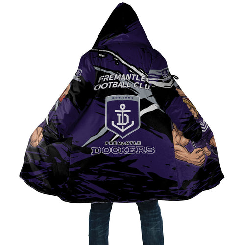 Fremantle Football Club Cloak Dockers Muscular Mascot Graphic - Abstract Paint Splatter Art
