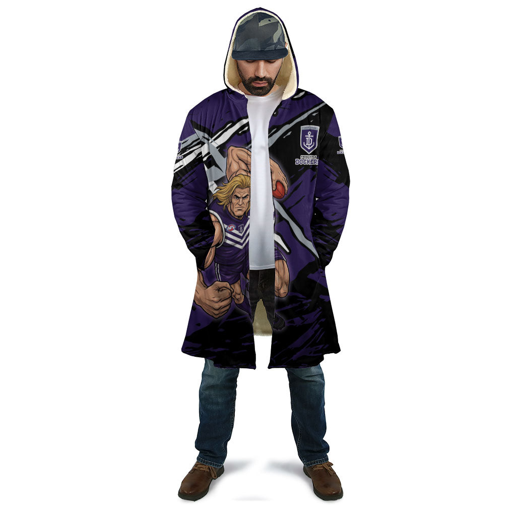 Fremantle Football Club Cloak Dockers Muscular Mascot Graphic - Abstract Paint Splatter Art