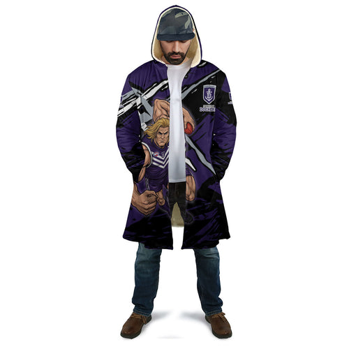 Fremantle Football Club Cloak Dockers Muscular Mascot Graphic - Abstract Paint Splatter Art