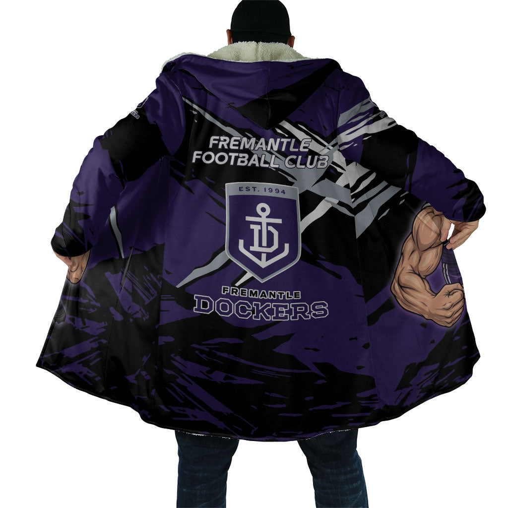Fremantle Football Club Cloak Dockers Muscular Mascot Graphic - Abstract Paint Splatter Art