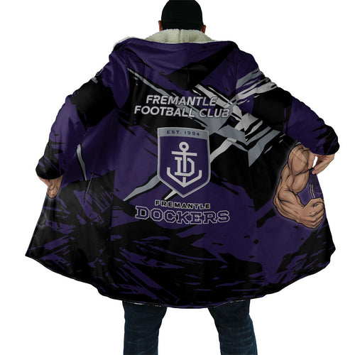 Fremantle Football Club Cloak Dockers Muscular Mascot Graphic - Abstract Paint Splatter Art
