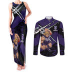 Fremantle Football Club Couples Matching Tank Maxi Dress and Long Sleeve Button Shirt Dockers Muscular Mascot Graphic - Abstract Paint Splatter Art