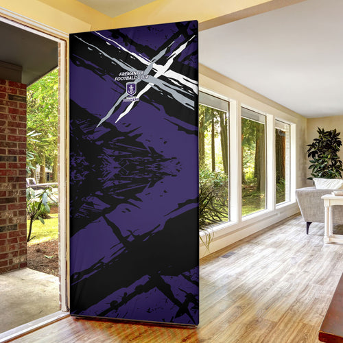 Fremantle Football Club Door Cover Dockers Muscular Mascot Graphic - Abstract Paint Splatter Art