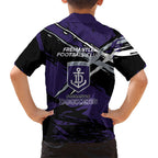 Fremantle Football Club Family Matching Mermaid Dress and Hawaiian Shirt Dockers Muscular Mascot Graphic - Abstract Paint Splatter Art