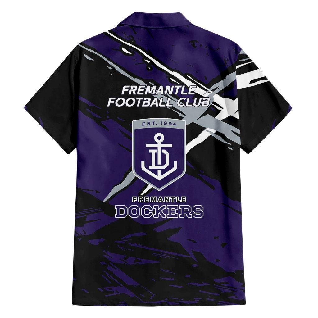 Fremantle Football Club Family Matching Mermaid Dress and Hawaiian Shirt Dockers Muscular Mascot Graphic - Abstract Paint Splatter Art