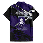 Fremantle Football Club Family Matching Mermaid Dress and Hawaiian Shirt Dockers Muscular Mascot Graphic - Abstract Paint Splatter Art