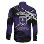 Fremantle Football Club Family Matching Mermaid Dress and Hawaiian Shirt Dockers Muscular Mascot Graphic - Abstract Paint Splatter Art