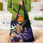 Fremantle Football Club Grocery Bag Dockers Muscular Mascot Graphic - Abstract Paint Splatter Art
