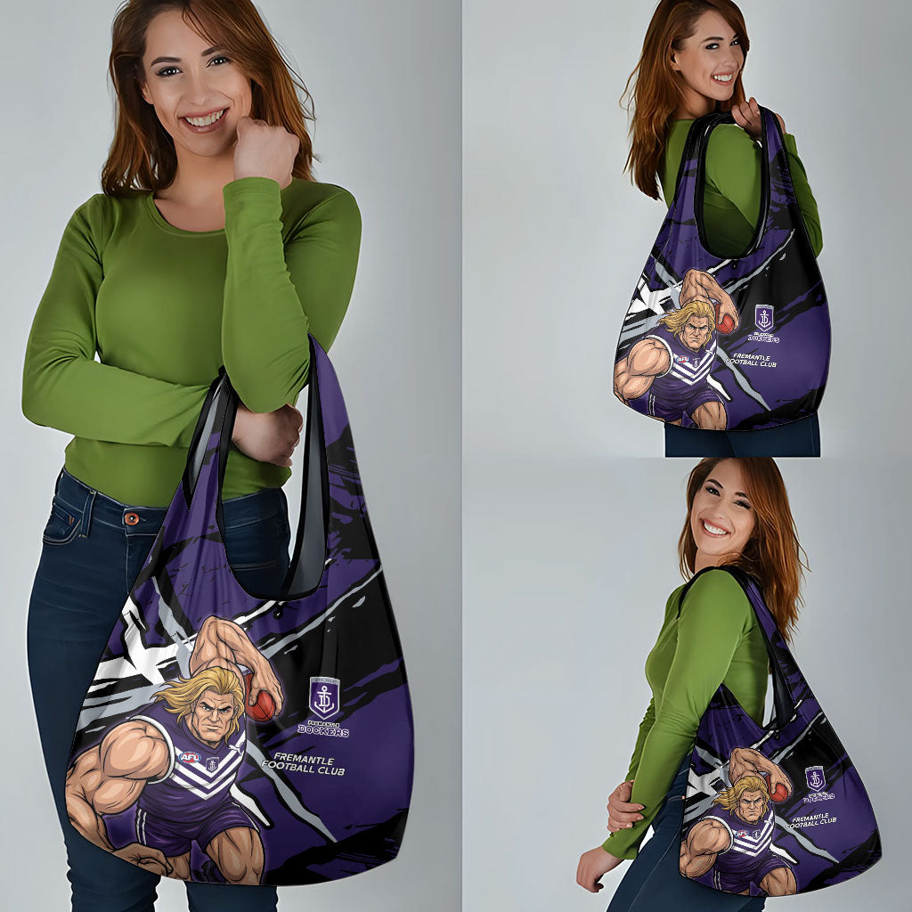 Fremantle Football Club Grocery Bag Dockers Muscular Mascot Graphic - Abstract Paint Splatter Art