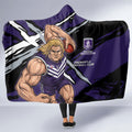 Fremantle Football Club Hooded Blanket Dockers Muscular Mascot Graphic - Abstract Paint Splatter Art