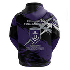 Fremantle Football Club Hoodie Dockers Muscular Mascot Graphic - Abstract Paint Splatter Art