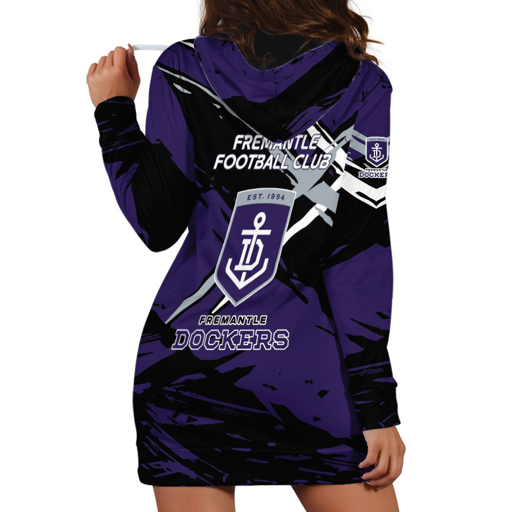 Fremantle Football Club Hoodie Dress Dockers Muscular Mascot Graphic - Abstract Paint Splatter Art