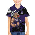 Fremantle Football Club Kid Hawaiian Shirt Dockers Muscular Mascot Graphic - Abstract Paint Splatter Art
