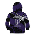 Fremantle Football Club Kid Hoodie Dockers Muscular Mascot Graphic - Abstract Paint Splatter Art