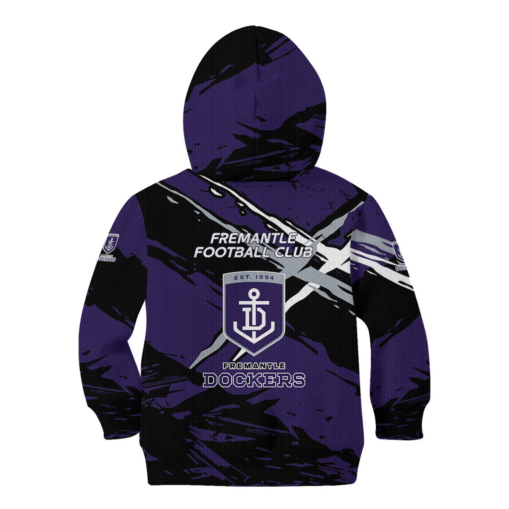 Fremantle Football Club Kid Hoodie Dockers Muscular Mascot Graphic - Abstract Paint Splatter Art