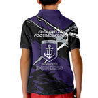 Fremantle Football Club Kid Polo Shirt Dockers Muscular Mascot Graphic - Abstract Paint Splatter Art