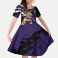 Fremantle Football Club Kid Short Sleeve Dress Dockers Muscular Mascot Graphic - Abstract Paint Splatter Art