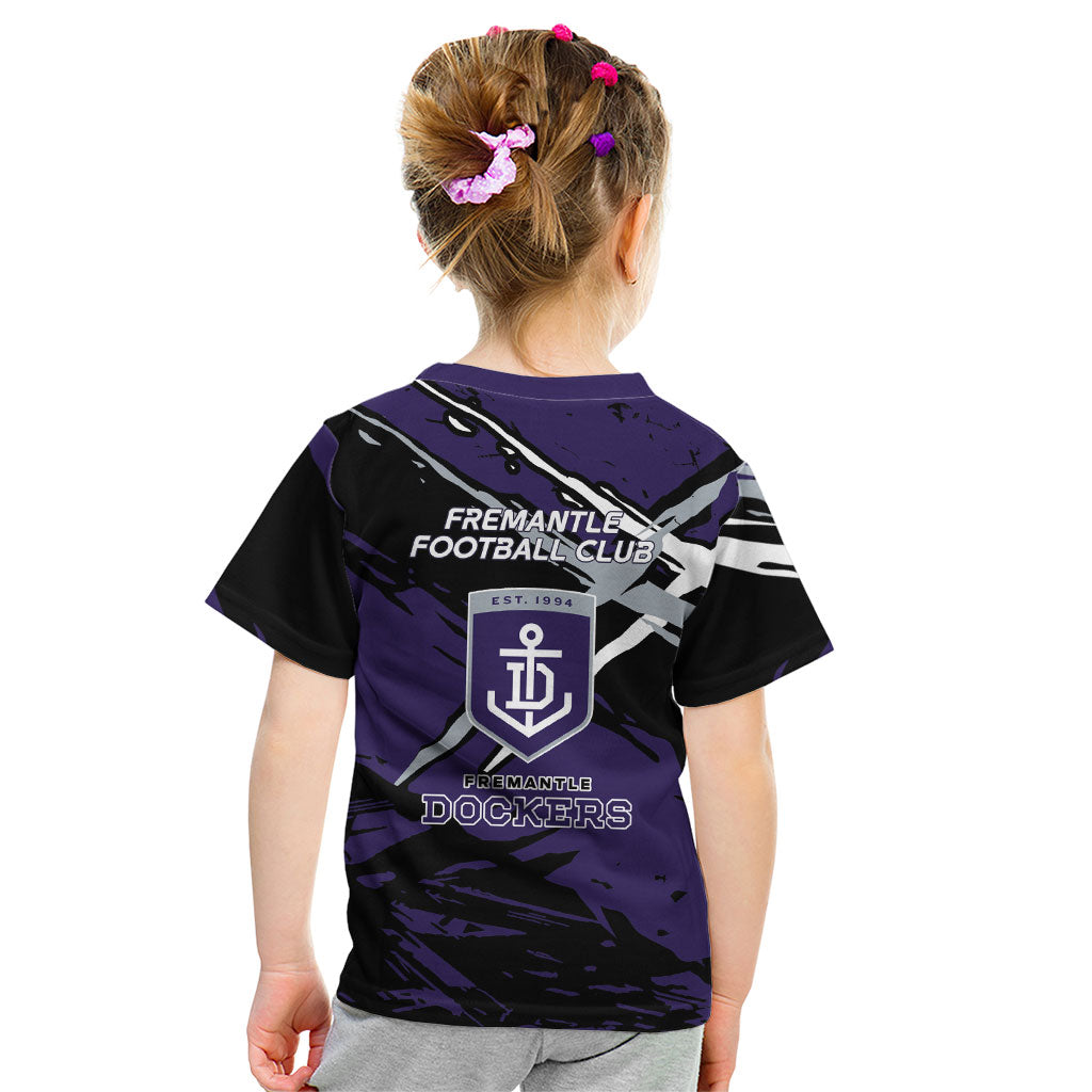 Fremantle Football Club Kid T Shirt Dockers Muscular Mascot Graphic - Abstract Paint Splatter Art