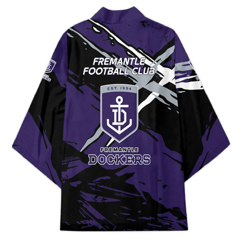 Fremantle Football Club Kimono Dockers Muscular Mascot Graphic - Abstract Paint Splatter Art
