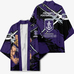 Fremantle Football Club Kimono Dockers Muscular Mascot Graphic - Abstract Paint Splatter Art